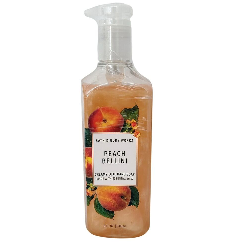 Bath & Body Works Peach Bellini Creamy Luxe Deep Hand Soap 8 oz Essential Oil